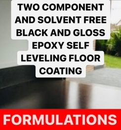 TWO COMPONENT AND SOLVENT FREE BLACK AND GLOSS EPOXY SELF LEVELING FLOOR COATING FORMULATIONS AND PRODUCTION PROCESS