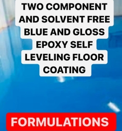TWO COMPONENT AND SOLVENT FREE BLUE AND GLOSS EPOXY SELF LEVELING FLOOR COATING FORMULATIONS AND PRODUCTION PROCESS