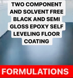 TWO COMPONENT AND SOLVENT FREE BLACK AND SEMI GLOSS EPOXY SELF LEVELING FLOOR COATING FORMULATIONS AND PRODUCTION PROCESS