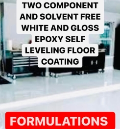 TWO COMPONENT AND SOLVENT FREE WHITE AND GLOSS EPOXY SELF LEVELING FLOOR COATING FORMULATIONS AND PRODUCTION PROCESS