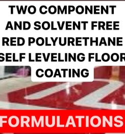 TWO COMPONENT AND SOLVENT FREE RED POLYURETHANE SELF LEVELING FLOOR COATING FORMULATIONS AND PRODUCTION PROCESS