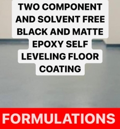 TWO COMPONENT AND SOLVENT FREE BLACK AND MATTE EPOXY SELF LEVELING FLOOR COATING FORMULATIONS AND PRODUCTION PROCESS