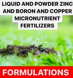 LIQUID AND POWDER ZINC  AND BORON AND COPPER MICRONUTRIENT FERTILIZERS FORMULATIONS AND PRODUCTION PROCESS