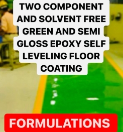 TWO COMPONENT AND SOLVENT FREE GREEN AND SEMI GLOSS EPOXY SELF LEVELING FLOOR COATING FORMULATIONS AND PRODUCTION PROCESS