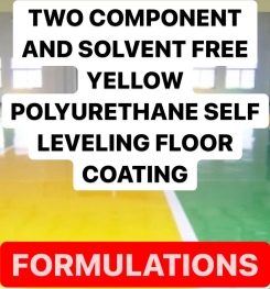 TWO COMPONENT AND SOLVENT FREE YELLOW POLYURETHANE SELF LEVELING FLOOR COATING FORMULATIONS AND PRODUCTION PROCESS