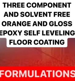 THREE COMPONENT AND SOLVENT FREE ORANGE AND GLOSS EPOXY SELF LEVELING FLOOR COATING FORMULATION AND PRODUCTION PROCESS