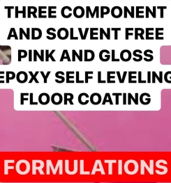 THREE COMPONENT AND SOLVENT FREE PINK AND GLOSS EPOXY SELF LEVELING FLOOR COATING FORMULATIONS AND PRODUCTION PROCESS