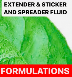 EXTENDER & STICKER AND SPREADER FLUID FORMULATIONS AND PRODUCTION PROCESSES