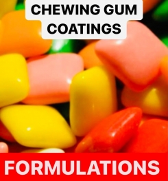 CHEWING GUM COATINGS FORMULATIONS AND PRODUCTION PROCESS