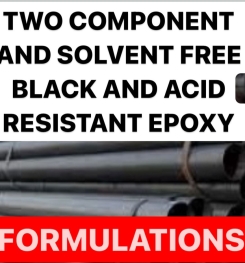 TWO COMPONENT AND SOLVENT FREE BLACK AND ACID RESISTANT EPOXY FORMULATIONS AND PRODUCTION PROCESS