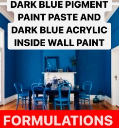 DARK BLUE PIGMENT PAINT PASTE AND DARK BLUE ACRYLIC INSIDE WALL PAINT FORMULATIONS AND PRODUCTION PROCESS
