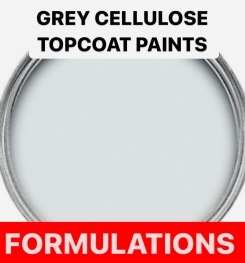 GREY CELLULOSE TOPCOAT PAINTS FORMULATIONS AND PRODUCTION PROCESSES