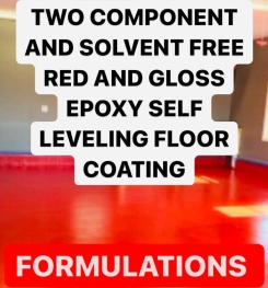 TWO COMPONENT AND SOLVENT FREE RED AND GLOSS EPOXY SELF LEVELING FLOOR COATING FORMULATIONS AND PRODUCTION PROCESS