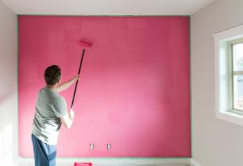 MAKE AND PREPARE GLOSS AND RED COLOR ACRYLIC INTERIOR WALL PAINTS