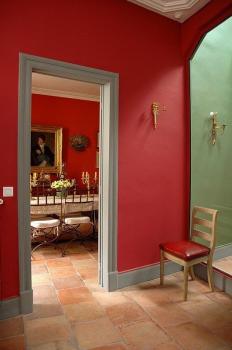 Formulations and production of gloss and red color silicone acrylic interior wall paints